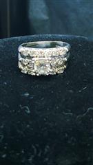 Platinum-Diamond Wedding Set 17 Diamonds 1.86 Carat T.W. 950 Platinum 8g Size:7
